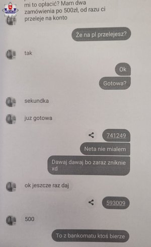 screen rozmowy oszustwo na blik