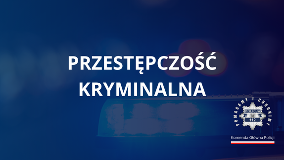 napis na niebieskim tle Przestępczość kryminalna