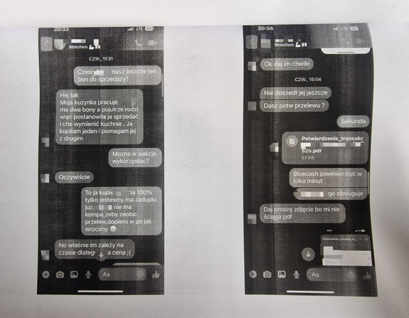 screen rozmowy z oszustem