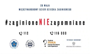 napis na białym tle &quot;zaginione nie zapomniane&quot;