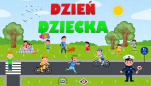 kolorowy obrazek z dziećmi na drodze