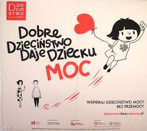 plakat kampanii dziecko z sercem czerwonym na białym tle