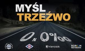 plakat z napisem myśl trzeźwo