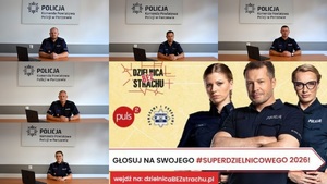 kolaż dzielnicowych pełniących służbę w Komendzie Powiatowej Policji w Parczewie