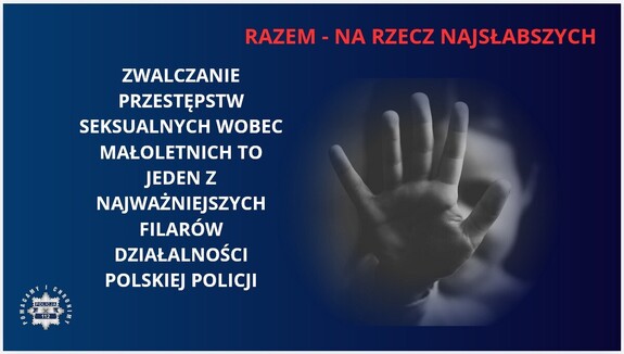 czarna dłoń na niebieskim tle