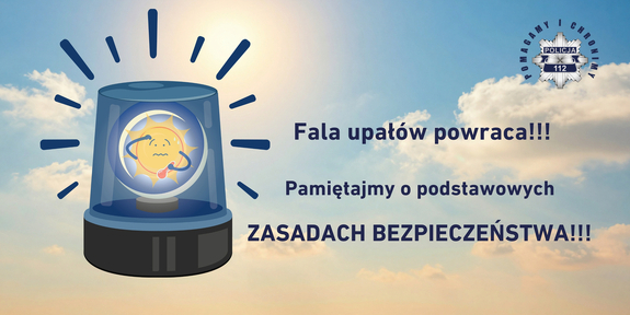 migające światło niebieskie na tle słońca i chmur