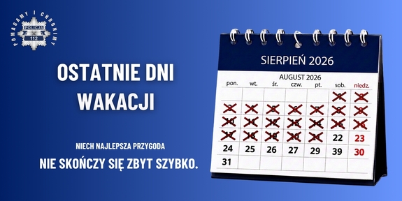 kartka z kalendarza na niebieskim tle